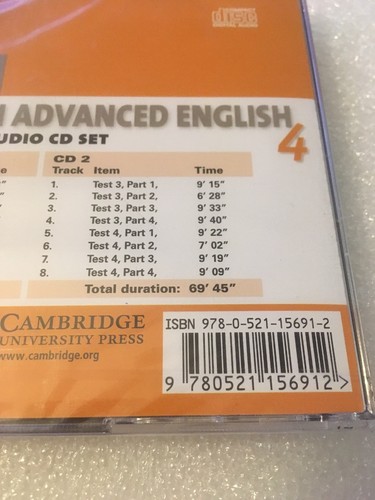 Cambridge University Certificate In Advanced English 4 - Audio CD 2 Disc Set New