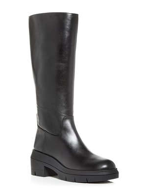 

STUART WEITZMAN Женские черные кожаные ботинки на каблуке с блочным носком Nora 7,5 B, Черный, S6103