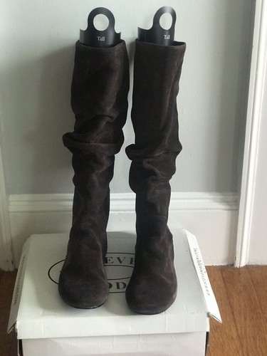 Steve Madden Tianna Brown Suede Slip On Slouch Knee High