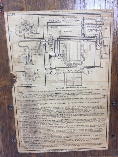 Antique Wood Northern Electric Wall Crank Telephone Vintage Wooden Phone 1922