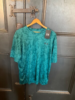 NEW Under Armour Men Tech Vent Geode T-Shirt Mens Size Medium Hydro Teal Black
