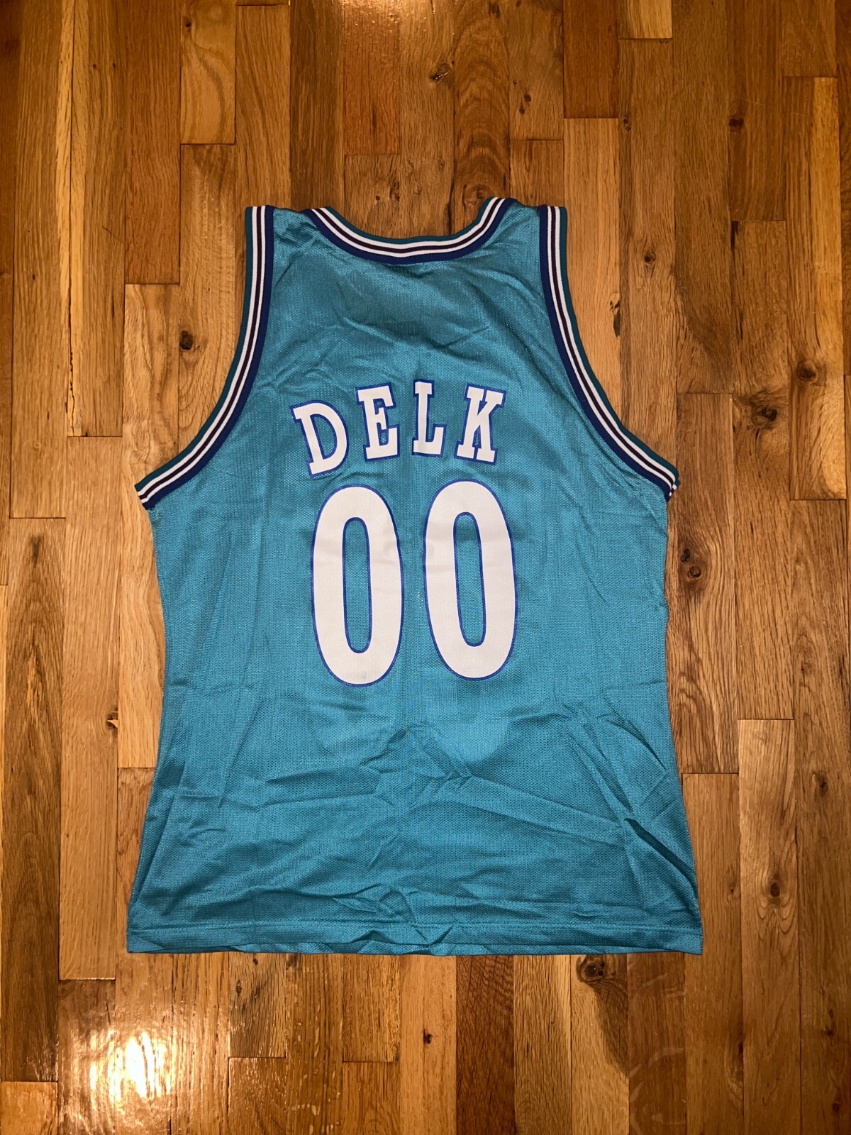 NBA Charlotte Hornets Tony Delk ゲームシャツ TONY DELK Champion CHARLOTTE HORNETS Teal Jersey 44 NBA