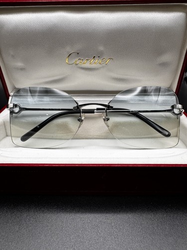 美品 Cartier カルティエ メガネ - 135 シルバー 度入り 大理石
