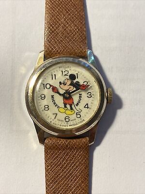 Vintage Bradley Mickey Mouse Swiss Made 62 Children’s Wind Up Watch Working