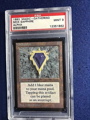 MTG ALPHA P9 R A MOX SAPPHIRE PSA 9 MINT Well Centered too MTG ALPHA P9 R A MOX SAPPHIRE PSA 9 MINT Well Centered too