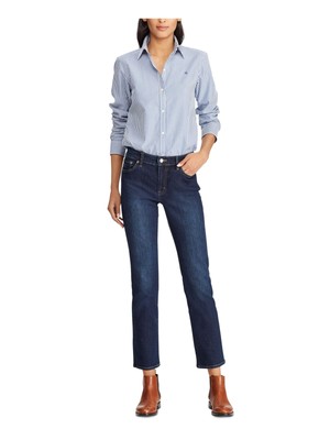 

Женские джинсы прямого кроя RALPH LAUREN Blue Heather Petites, Синий, 201737290001