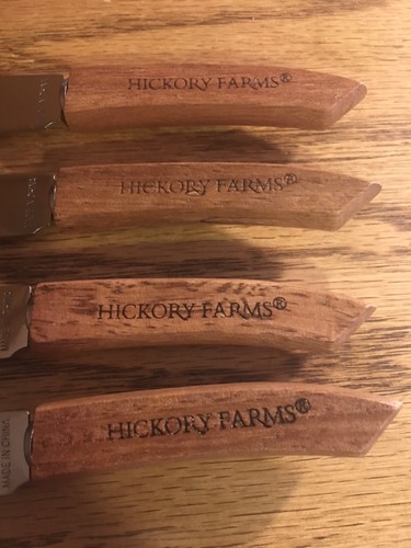 Set of 4 Hickory Farms Wooden Handle Cheese Spreader ~Brand New~