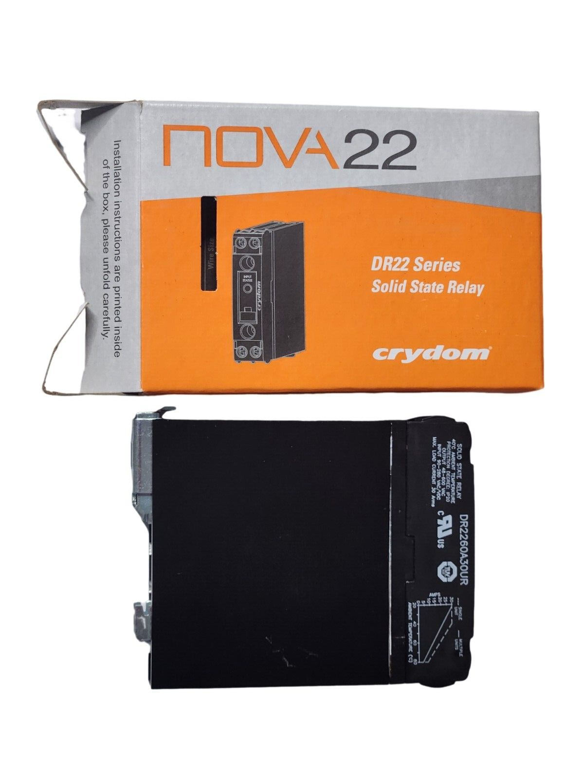 Crydom DR2260A30UR Solid State Relay 30A 90-280VAC/DC 600VAC .5-3HP kW - Picture 4 of 11