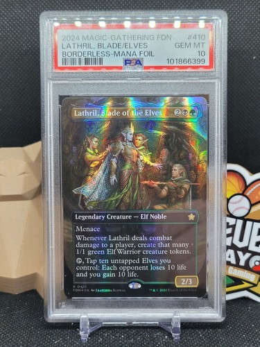 【楽ギフ_のし宛書】 Foil Mana Elves the of Blade Lathril, MTG Borderless 10 PSA マジック：ザ・ギャザリング