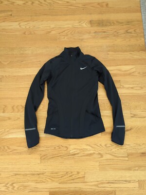 Nike Jacket Womens Medium Black Element Shield Dri Fit Running Runner K12