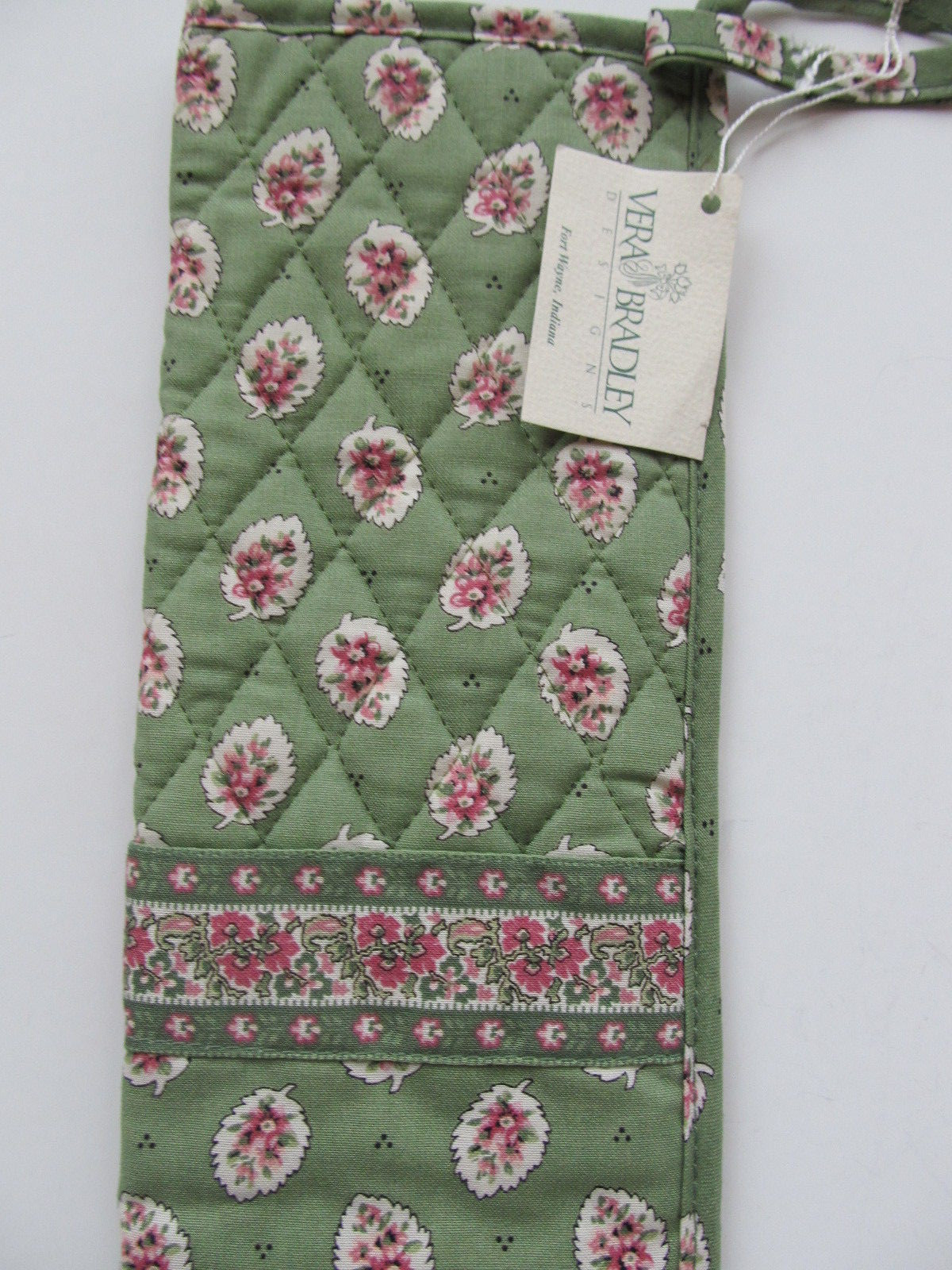 NWT Vera Bradley Curling or Flat Iron Cover Jadeite Green Shabby Pink Chic Roses