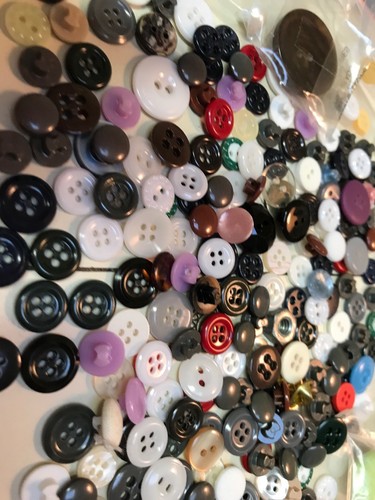 Mixed Lot Vintage Buttons Asdorted Colors Sizes And Shapes