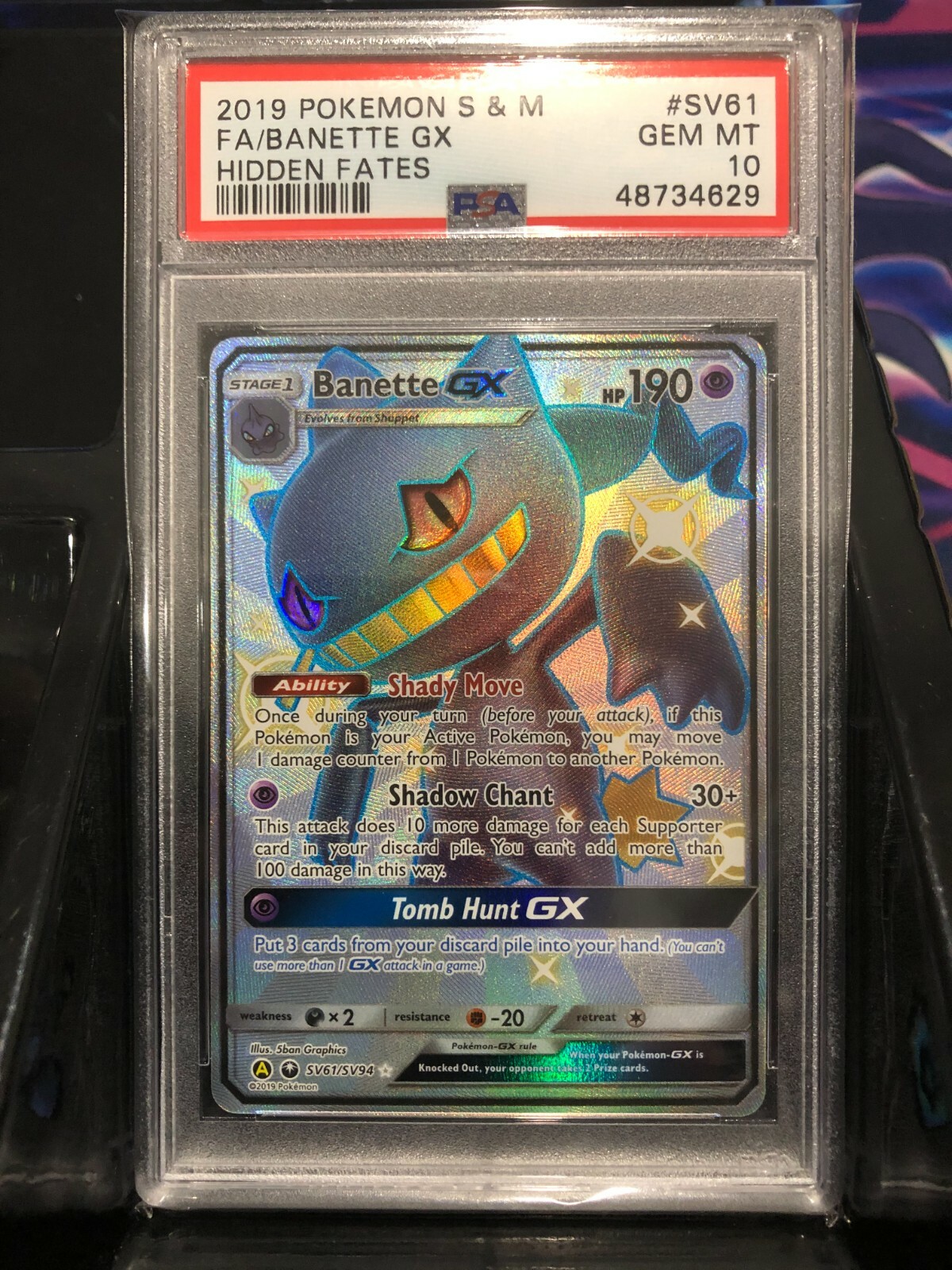 PSA 10 GEM MT - BANETTE GX Card SV61/SV94 Pokemon TCG Hidden