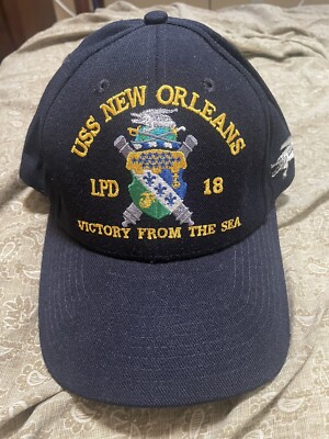 New The Corps USS New Orleans LPD 18 Blue Baseball Cap Adjustable Strap