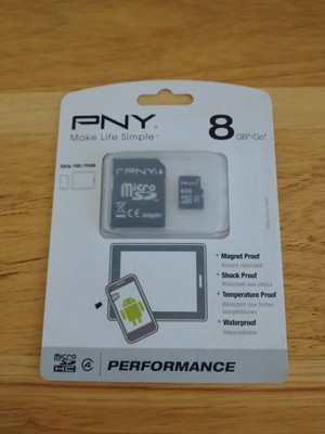 PNY 8GB MicroSDHC Class 4 Flash Memory Card P-SDU8G4-GE 93007145G-B-8G4HKO