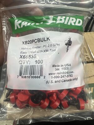 100 Rain Bird XB20PC Xeri-Bug Drip Irrigation Emitter 2.0 GPH