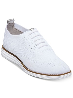 

COLE HAAN Женские белые вязаные спортивные кроссовки с металлическим круглым носком на шнуровке, Белый, W11514