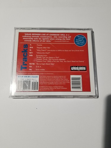David Sedaris Live at Carnegie Hall Sedaris, David Audio CD