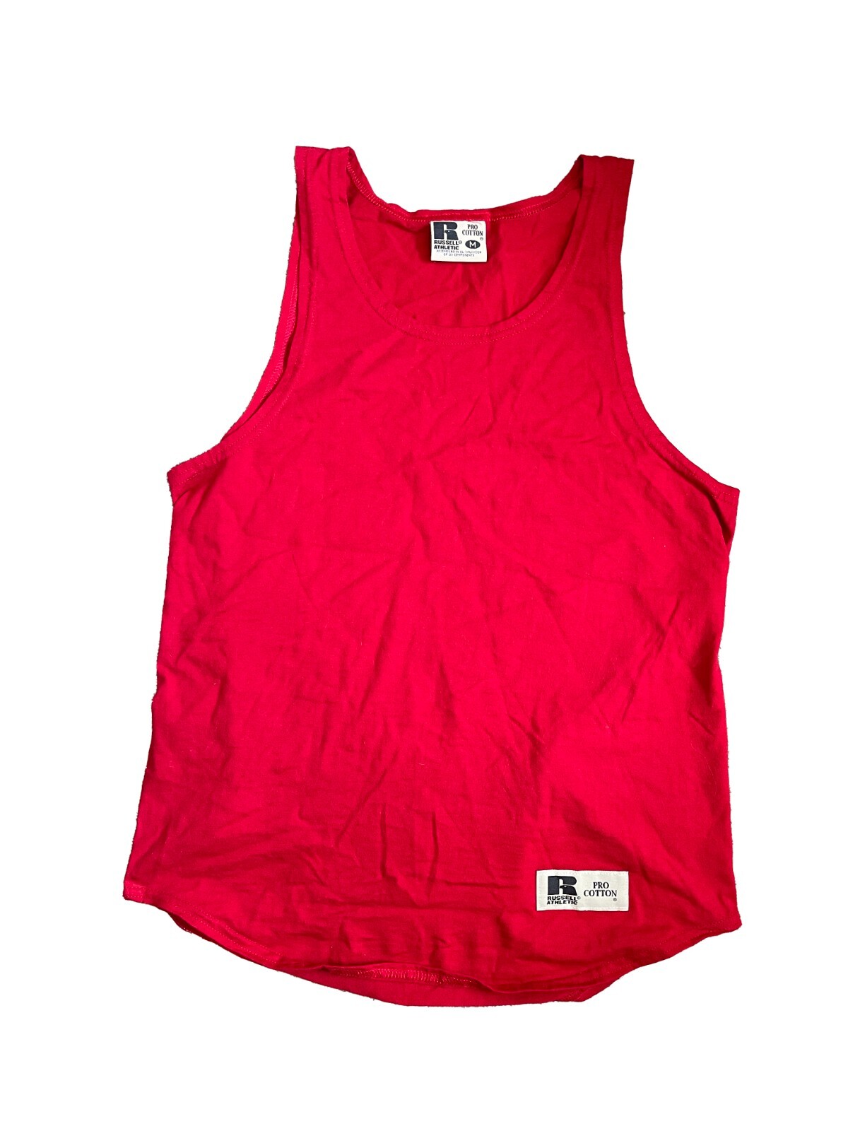 トップス RUSSELL ATHLETIC PRO COTTON 90s USA Vintage 1990s Russell Athletic Pro Cotton blank red tank top