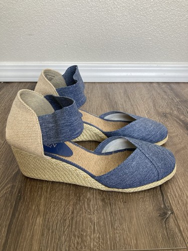 Lauren Ralph Lauren Charla denim blue canvas wedge