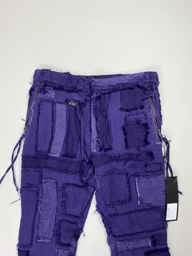 Pre-owned Haider Ackermann Ladies Patchwork Cropped Pants Trousers Size 38 / M In Purple