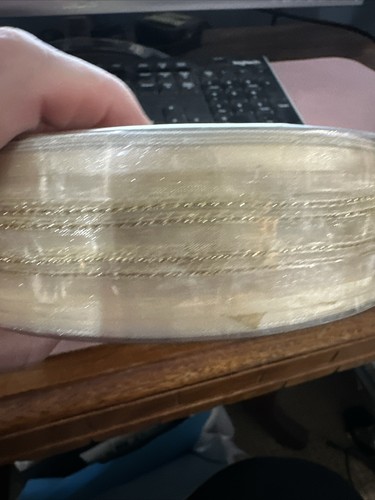 1.5 X 50 Yards Gold / Gold Wire Ribbon