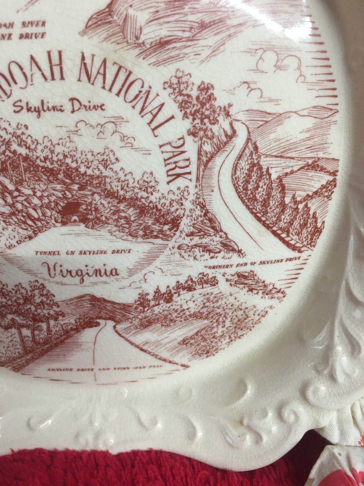 Vintage Shenandoah National Park Odd Shape Plate Wall Hanging Very Old Pat Pend