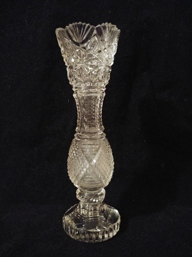 Anglo-Irish Cut Crystal Glass Bud Vase, Georgian Style