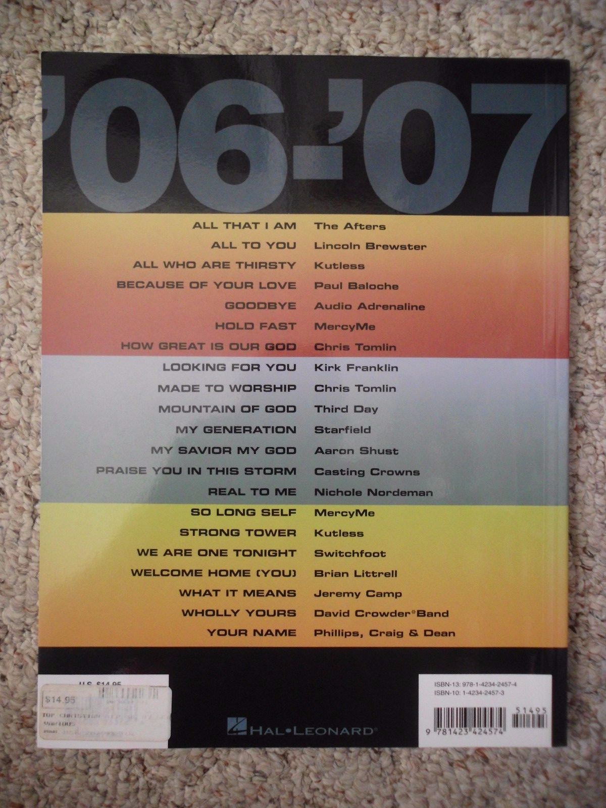 Top Christian Hits Of '06-'07: Piano, Vocal and Guitar (2007, Paperback)