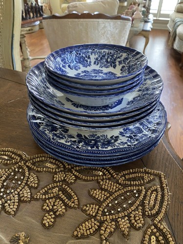Queens by Churchill Blue and White Dinnerware Set