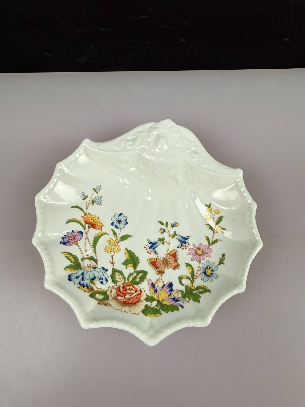 Aynsley Cottage Garden Shell Shaped Sweet Dish 20.5 cm x 4 cm