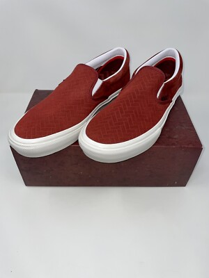Vans NJ Skate Shop Collab, Skate slip on shoes, men s 11, Brick, White, New.