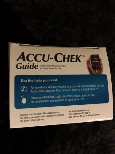 NEW Accu-Chek Guide Blood Glucose Monitoring System Kit By Roche