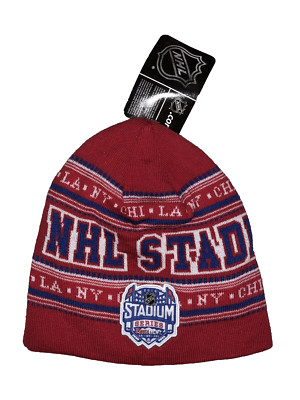 Reebok Face Off Collection NHL Stadium Series 2014 LA NY CHI Beanie Cap Red