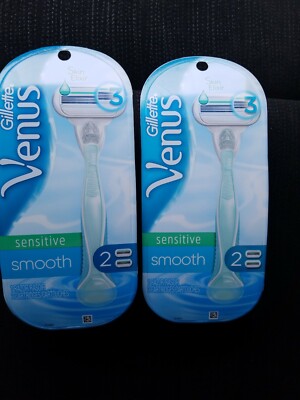2 NEW VENUS SENSITIVE SMOOTH by:GILLETTE REFILLABLE RAZOR STARTER KITS