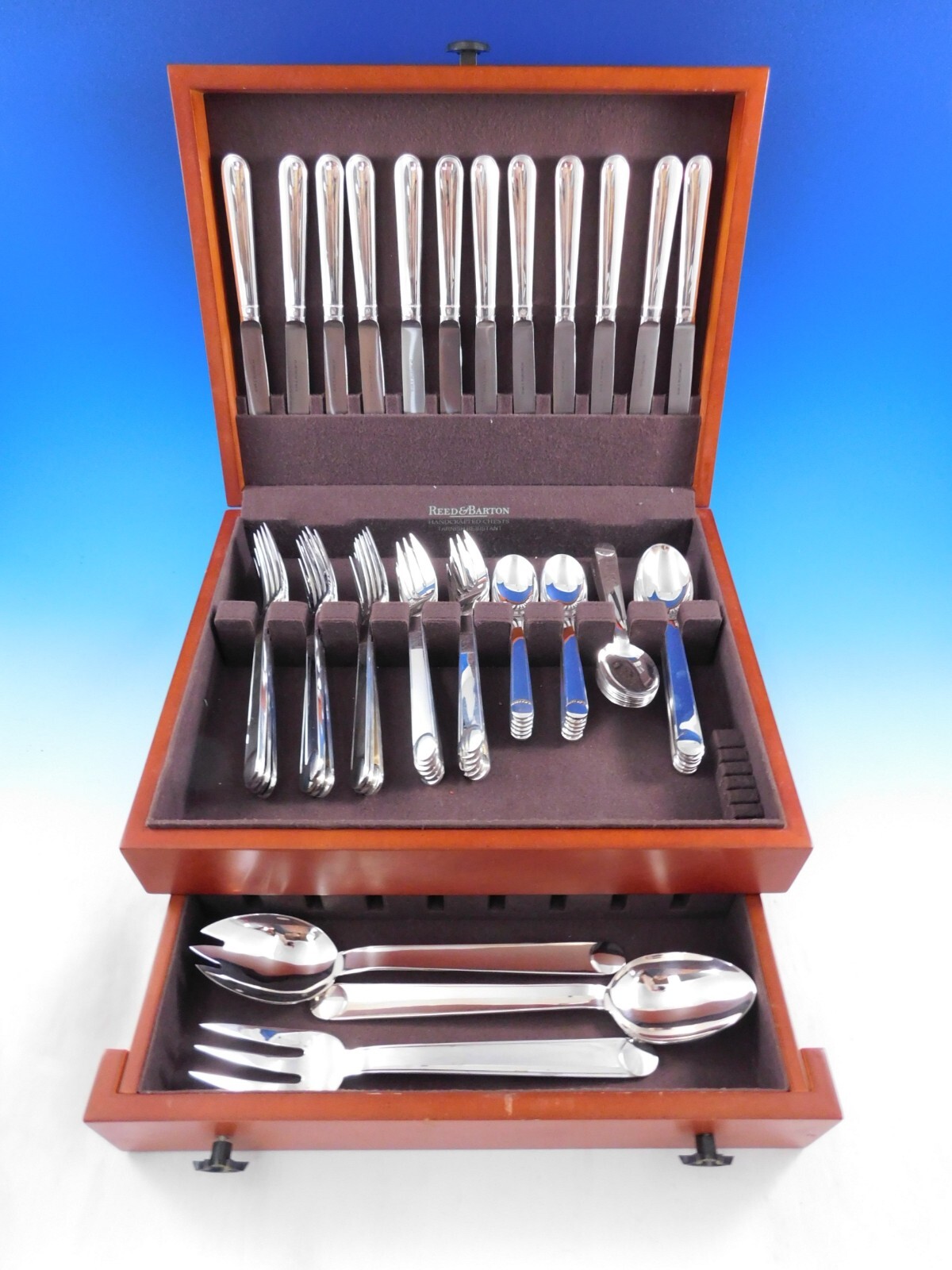 Normandie by Puiforcat Silverplate Flatware Set Service 63