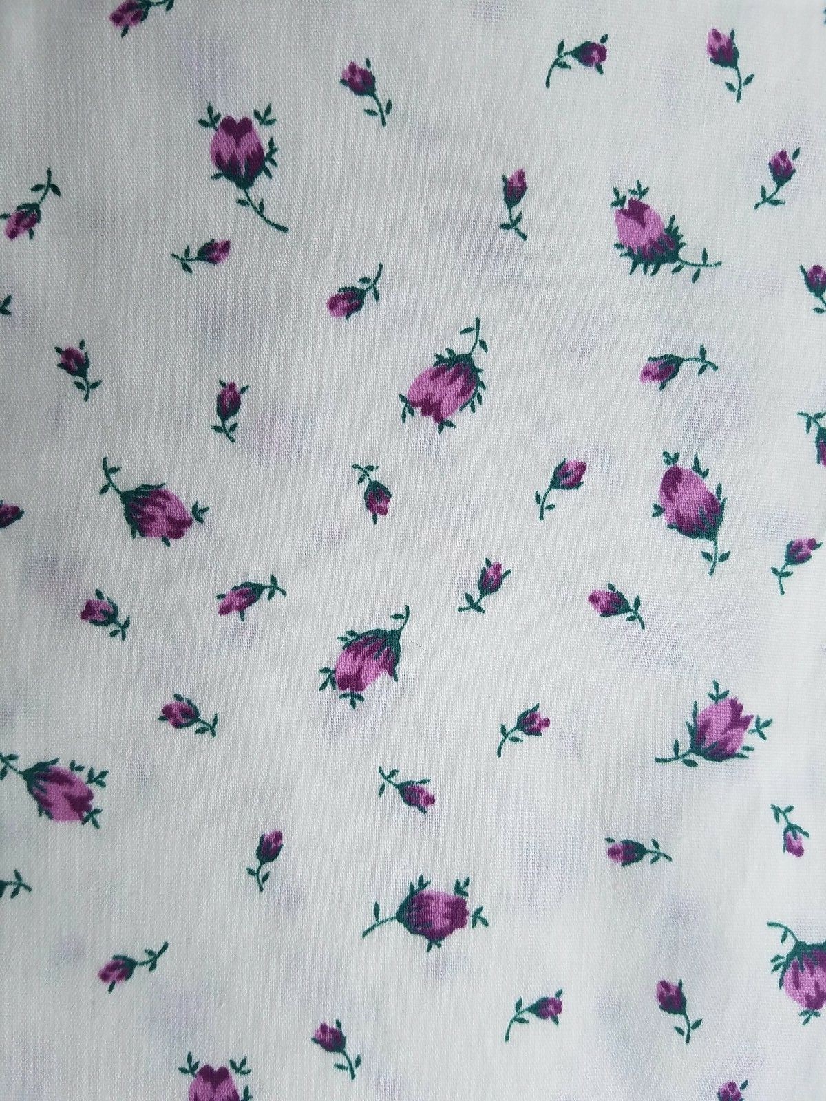 Vintage 1960's Petite PURPLE Violet Rose Buds Light Weight Chic FABRIC ~ 2 yds