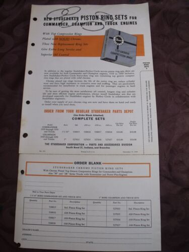 1950 Studebaker Dealership Brochure ~ Piston Ring Sets