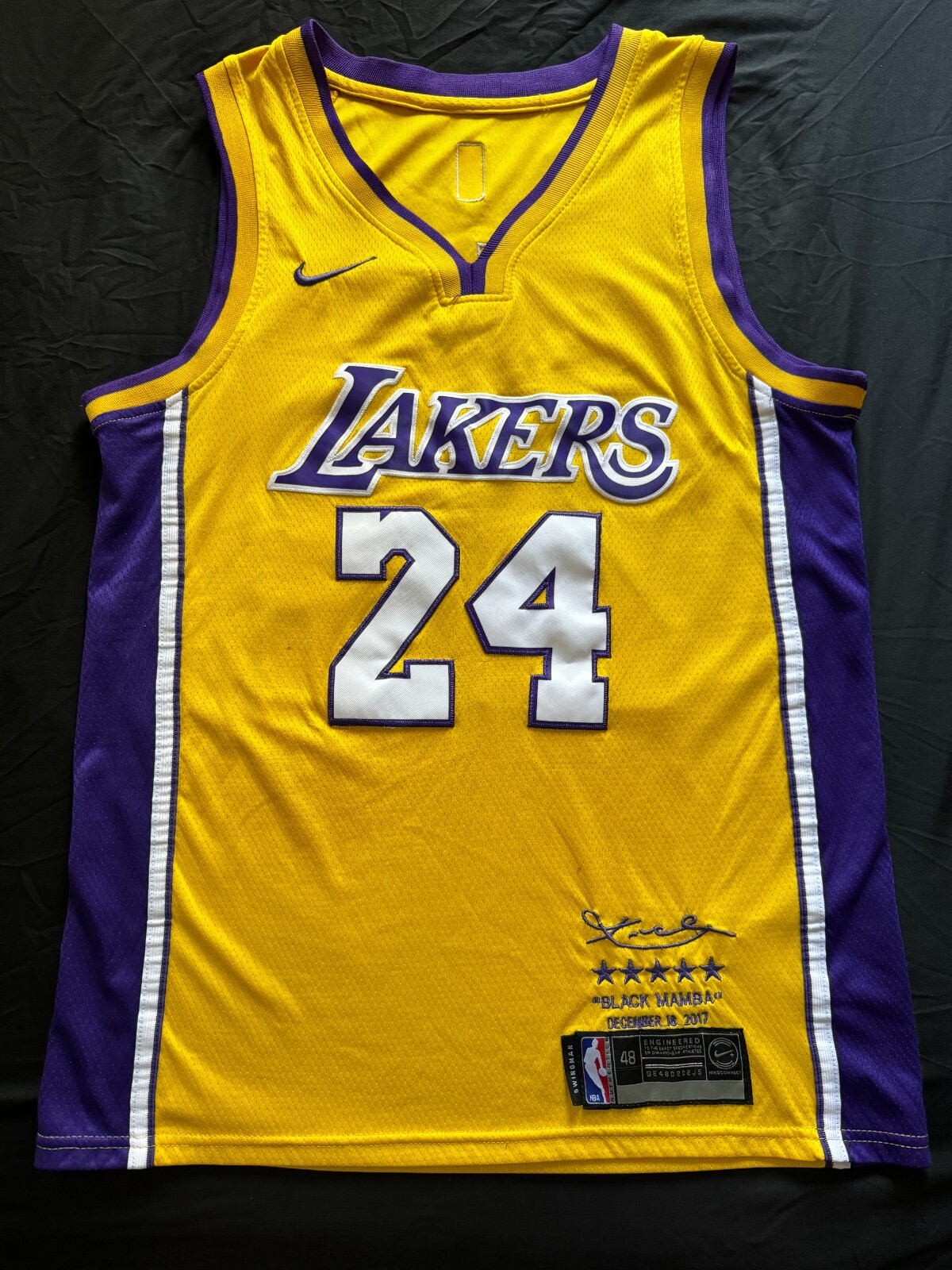 black and yellow kobe shirt