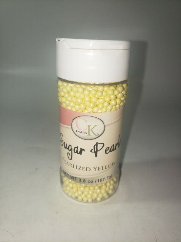 Pearlized Yellow Sugar Pearls Cake Cookie 3.8 oz Baking Decorating Sprinkles