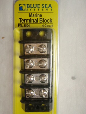 TERMINAL BLOCK BLUE SEA 661-2504 4 GANG 30AMP #8 SCREWS MARINE BOAT ELECTRICAL 