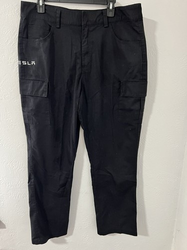 Tesla Motors Cargo Work Uniform Pants Mens 36Wx32L Black