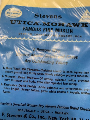 2 NEW NOS Vintage Stevens Utica Mohawk Famous Fine Muslim 130 Pillow Case 42 36