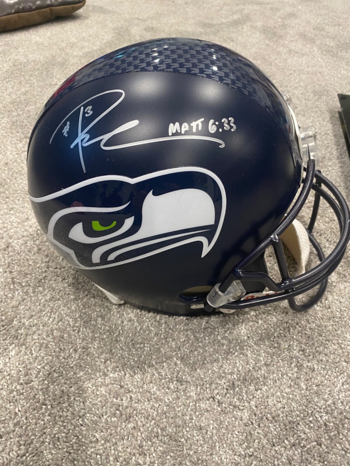 russell wilson signed full size helmet