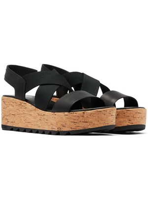 Женские босоножки Cameron Slingback с ремешками на платформе из пробки SOREL, черные, 1-1/2, 9,5