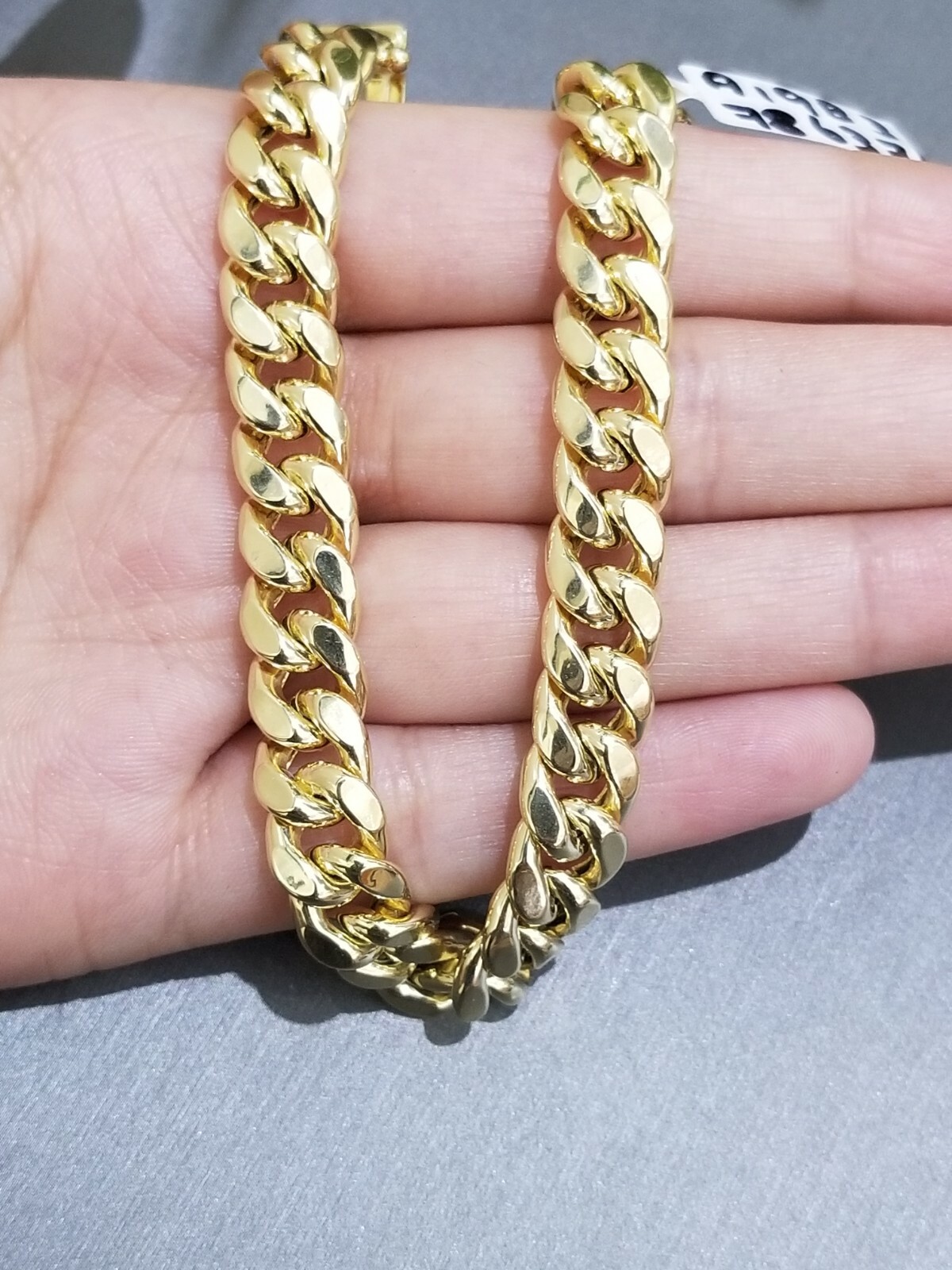 Pre-owned Globalwatches10 Real 10k Yellow Gold Cuban Link Mens Bracelet 7.5" Inch Box Lock 9 Mm 10k