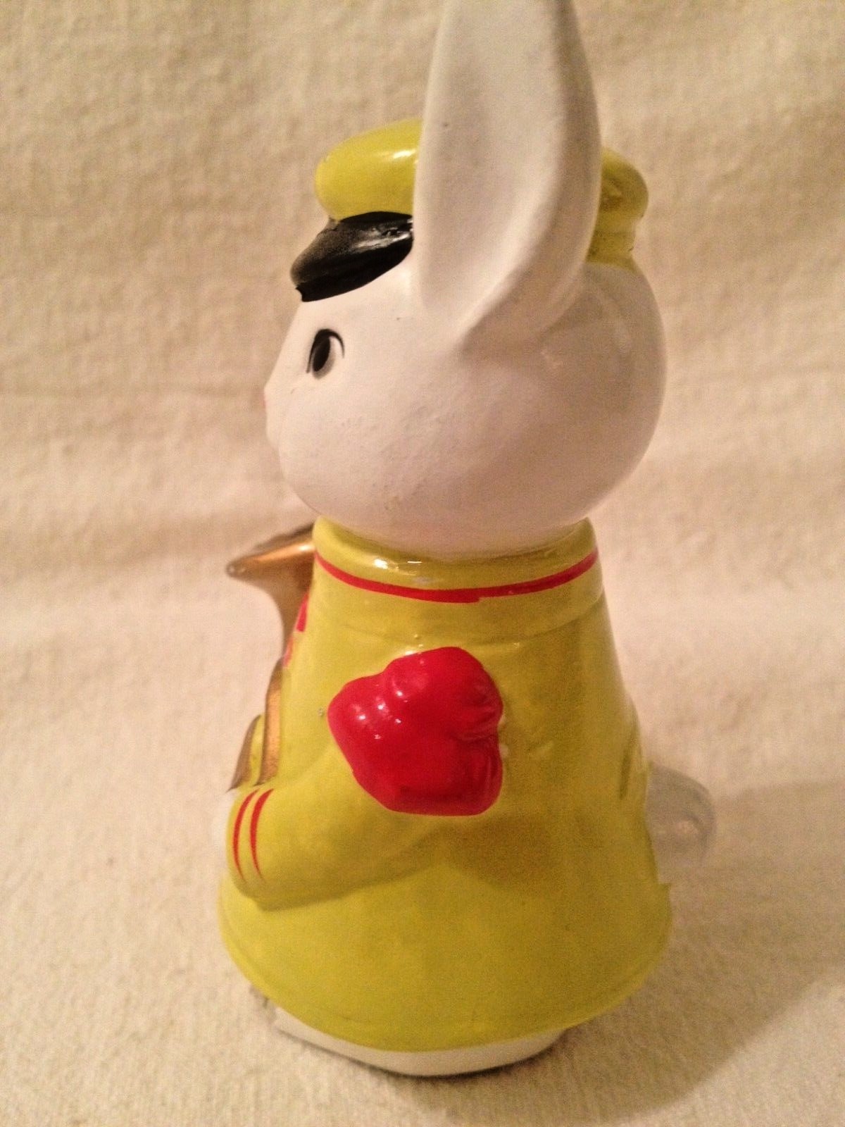 Vintage Rabbit Bunny French Horn Player Musician Figurine Handmade Colelctible