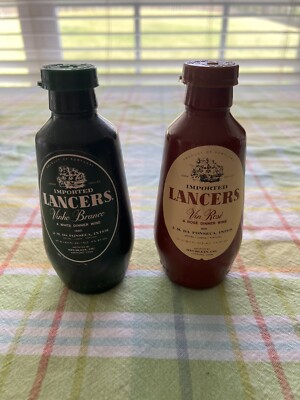 Vintage Imported Lancers Salt & Pepper Shakers Wine Vin Rose Vinho Brance