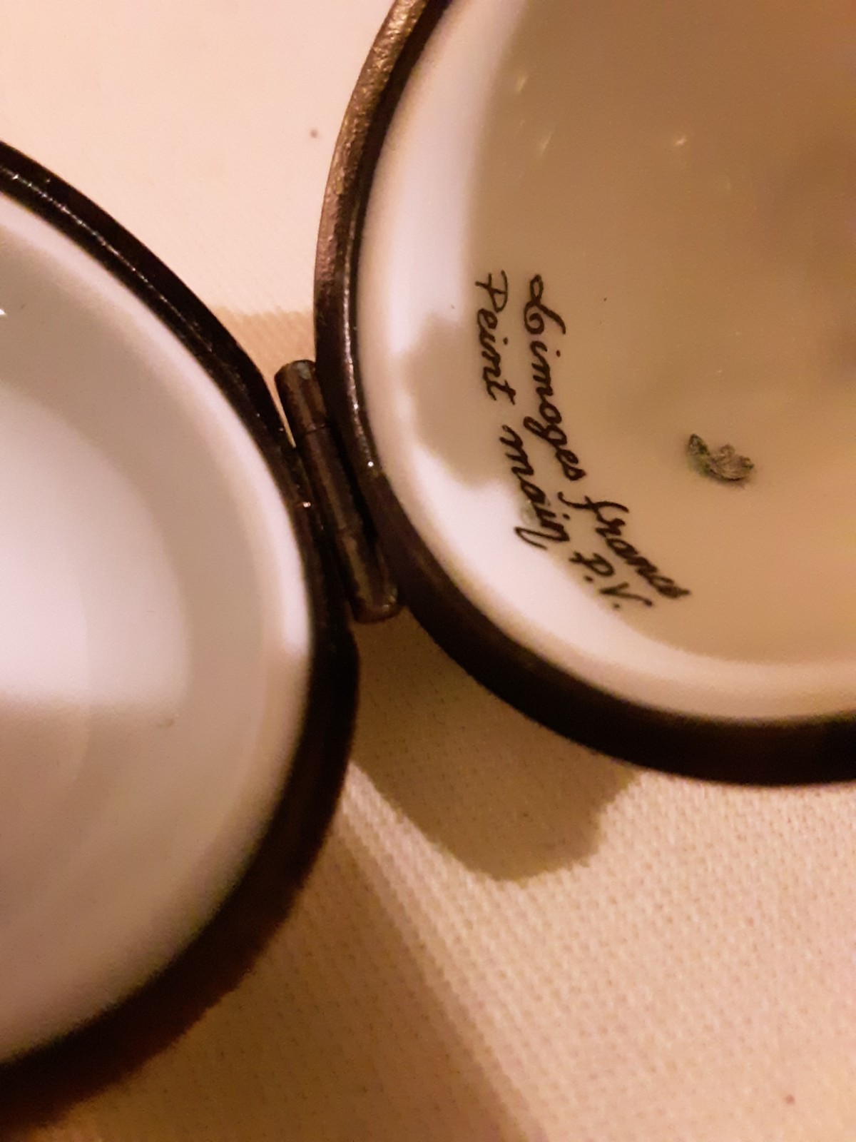 Limoges France Hand Painted Pear-Shaped Porcelain Trinket Box