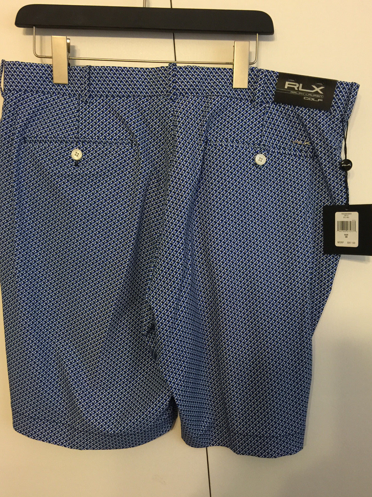 NEW Men's POLO GOLF RALPH LAUREN Shorts 38 NWT Blue Geo Abstract Multi